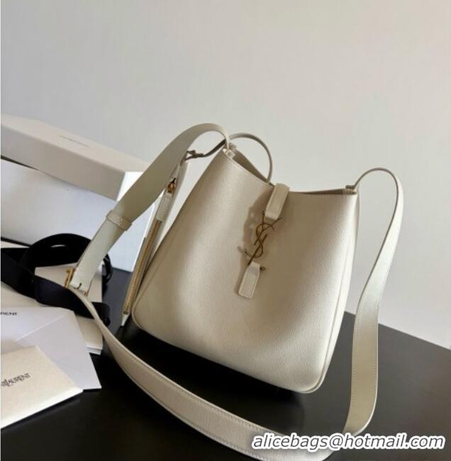 Top Design Saint Laurent LE 5 À 7 Small Hobo Shoulder Bag in Calfskin A0021 White 2026