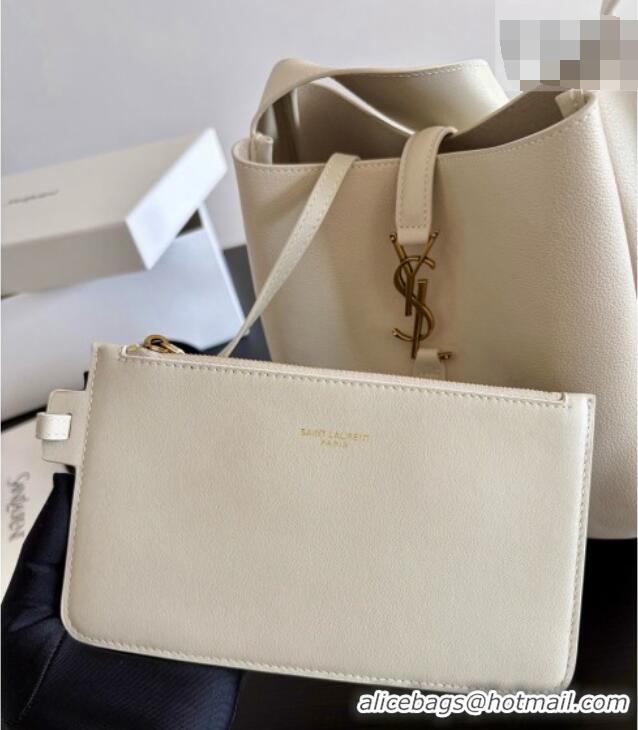 Top Design Saint Laurent LE 5 À 7 Small Hobo Shoulder Bag in Calfskin A0021 White 2026