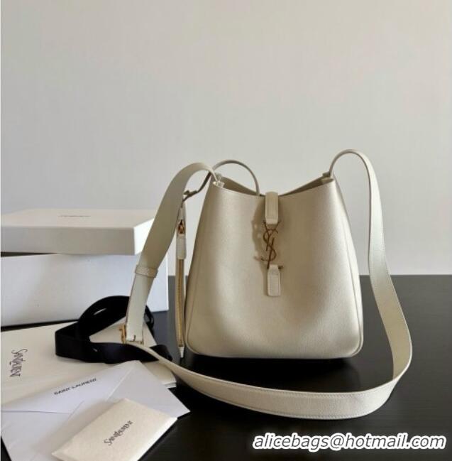 Top Design Saint Laurent LE 5 À 7 Small Hobo Shoulder Bag in Calfskin A0021 White 2026