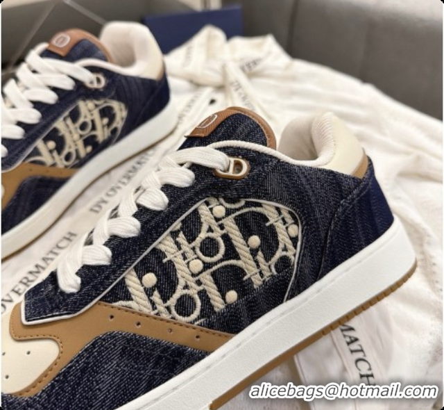 Purchase Dior B27 Low-Top Sneakers in Calfskin and Dior Oblique Jacquard D091161 White/Blue 2026