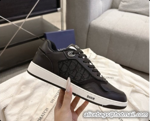 Good Looking Dior B27 Low-Top Sneakers in Smooth Calfskin and Dior Oblique Jacquard D091162 Black 2026