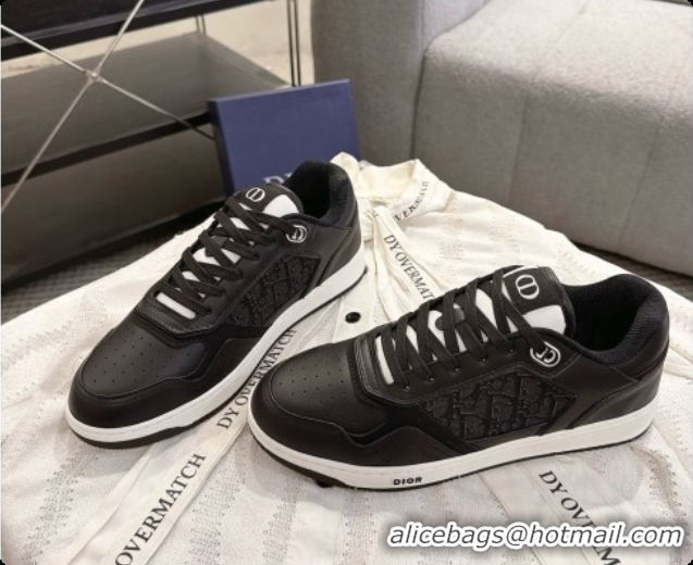 Good Looking Dior B27 Low-Top Sneakers in Smooth Calfskin and Dior Oblique Jacquard D091162 Black 2026