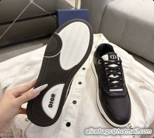 Good Looking Dior B27 Low-Top Sneakers in Smooth Calfskin and Dior Oblique Jacquard D091162 Black 2026