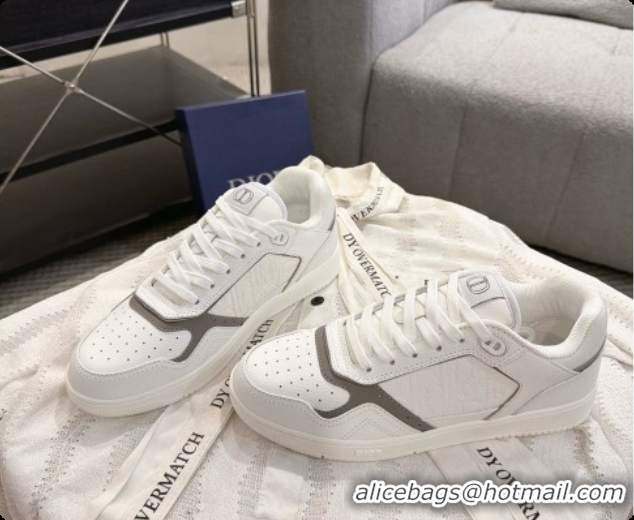 Top Sale Dior B27 Low-Top Sneakers in Grained Calfskin D091163 White 2026
