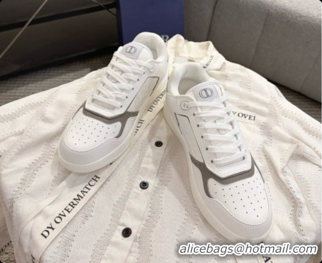 Top Sale Dior B27 Low-Top Sneakers in Grained Calfskin D091163 White 2026