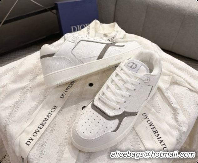Top Sale Dior B27 Low-Top Sneakers in Grained Calfskin D091163 White 2026