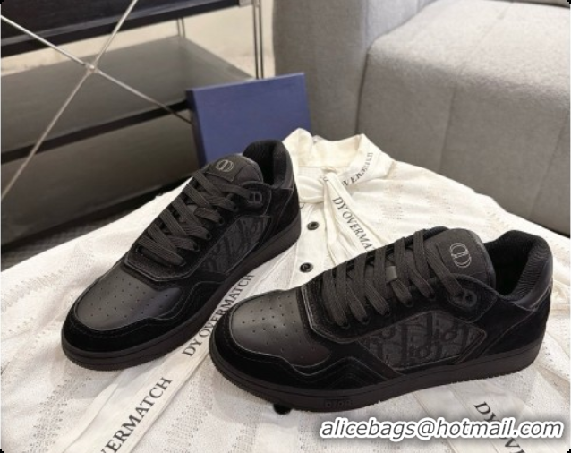 Unique Discount Dior B27 Low-Top Sneakers in Calfskin and Dior Oblique Jacquard D091164 Black 2026