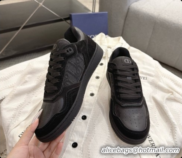 Unique Discount Dior B27 Low-Top Sneakers in Calfskin and Dior Oblique Jacquard D091164 Black 2026