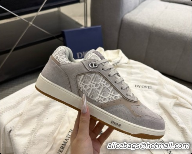 Hot Style Dior B27 Low-Top Sneakers in Suede and Dior Oblique Jacquard D091165 Grey 2026