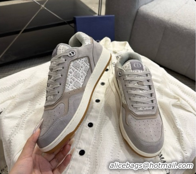 Hot Style Dior B27 Low-Top Sneakers in Suede and Dior Oblique Jacquard D091165 Grey 2026
