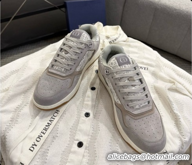 Hot Style Dior B27 Low-Top Sneakers in Suede and Dior Oblique Jacquard D091165 Grey 2026