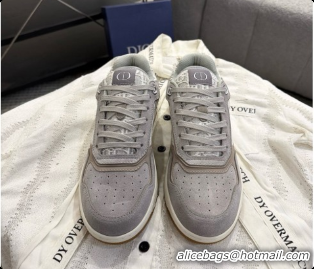 Hot Style Dior B27 Low-Top Sneakers in Suede and Dior Oblique Jacquard D091165 Grey 2026