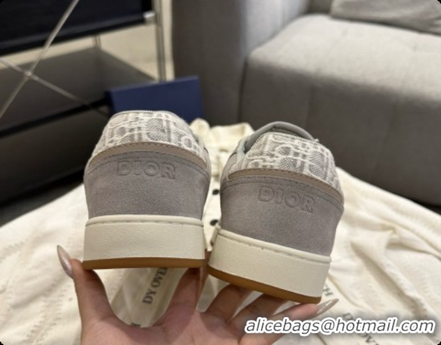 Hot Style Dior B27 Low-Top Sneakers in Suede and Dior Oblique Jacquard D091165 Grey 2026