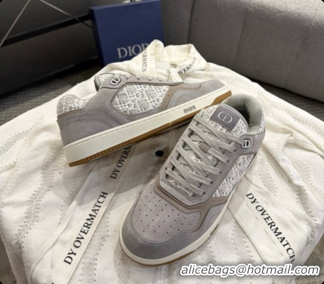 Hot Style Dior B27 Low-Top Sneakers in Suede and Dior Oblique Jacquard D091165 Grey 2026