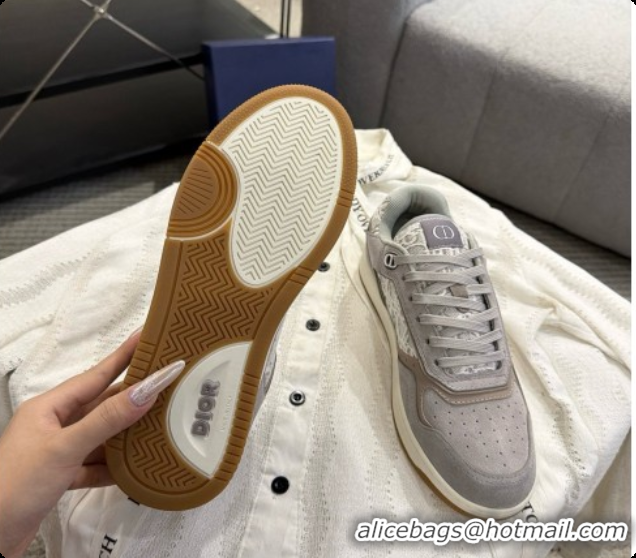 Hot Style Dior B27 Low-Top Sneakers in Suede and Dior Oblique Jacquard D091165 Grey 2026