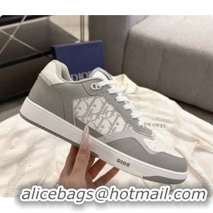 Custom Dior B27 Low-Top Sneakers in Smooth Calfskin D091167 White/Grey 2026