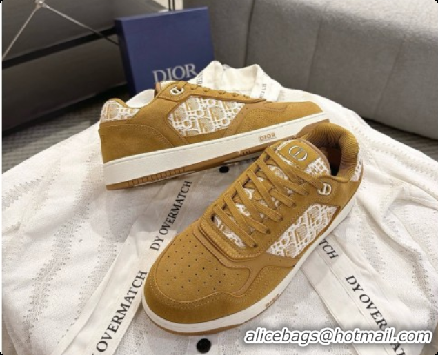 Top Grade Dior B27 Low-Top Sneakers in Suede and Dior Oblique Jacquard D091168 Brown 2026