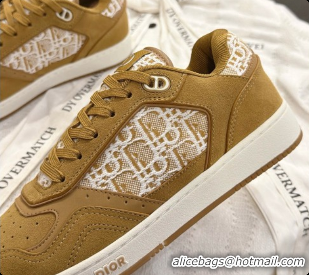 Top Grade Dior B27 Low-Top Sneakers in Suede and Dior Oblique Jacquard D091168 Brown 2026