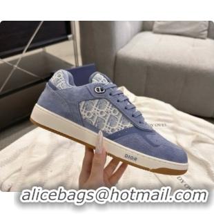 Cute Dior B27 Low-Top Sneakers in Suede and Dior Oblique Jacquard D091169 Blue 2026