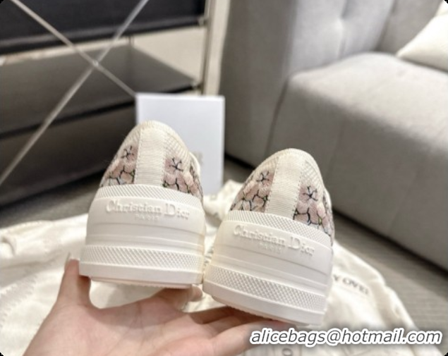 Best Luxury Dior Walk'n'Dior Platform Sneaker in Beige Cotton Embroidered with Flower Motif 6091171 2026