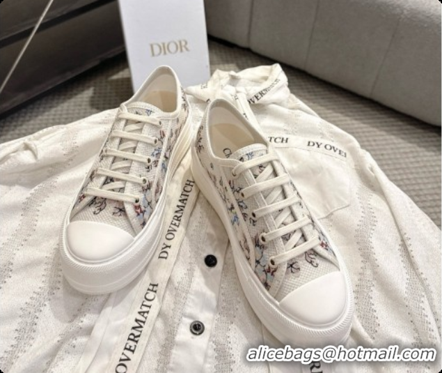 Best Luxury Dior Walk'n'Dior Platform Sneaker in Beige Cotton Embroidered with Flower Motif 6091171 2026