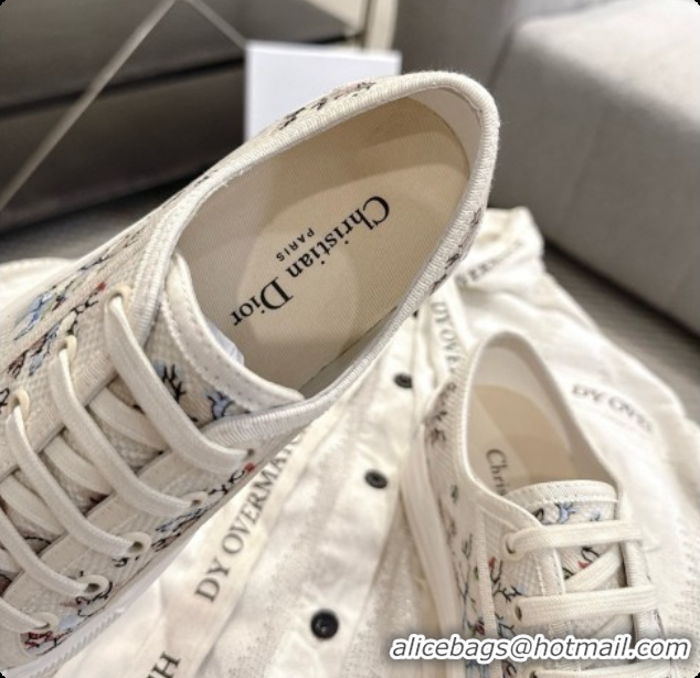 Best Luxury Dior Walk'n'Dior Platform Sneaker in Beige Cotton Embroidered with Flower Motif 6091171 2026