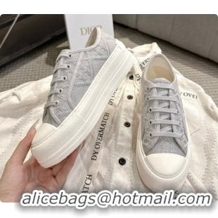Best Price Dior Walk'n'Dior Platform Sneaker in Grey Cotton D091172 2026