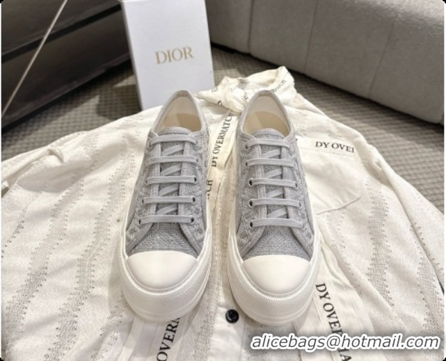 Best Price Dior Walk'n'Dior Platform Sneaker in Grey Cotton D091172 2026