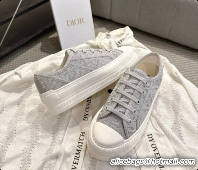 Best Price Dior Walk'n'Dior Platform Sneaker in Grey Cotton D091172 2026