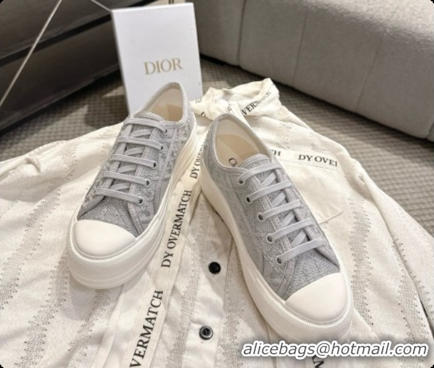 Best Price Dior Walk'n'Dior Platform Sneaker in Grey Cotton D091172 2026