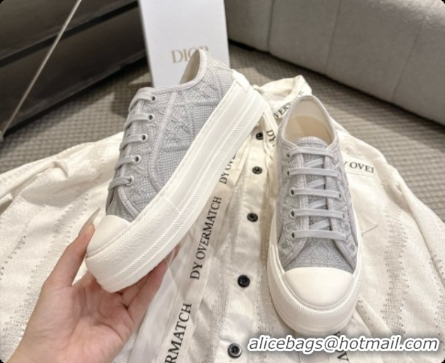Best Price Dior Walk'n'Dior Platform Sneaker in Grey Cotton D091172 2026