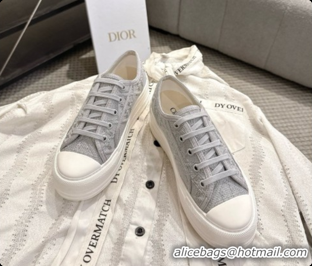 Best Price Dior Walk'n'Dior Platform Sneaker in Grey Cotton D091172 2026