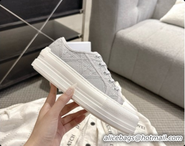 Best Price Dior Walk'n'Dior Platform Sneaker in Grey Cotton D091172 2026