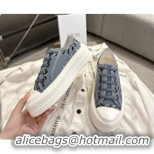  Low Price Dior Walk'n'Dior Platform Sneaker in Blue Dior Painted Ribbon Embroidered Cotton 6091174 2026