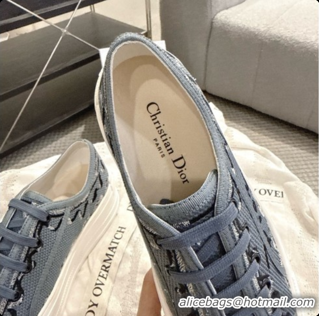  Low Price Dior Walk'n'Dior Platform Sneaker in Blue Dior Painted Ribbon Embroidered Cotton 6091174 2026