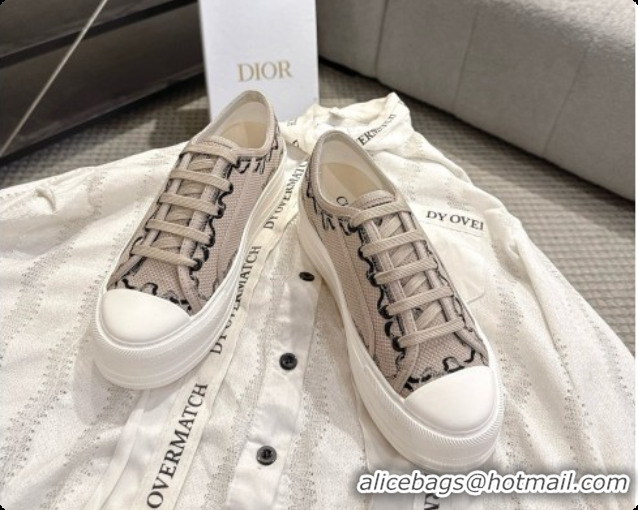 Best Quality Dior Walk'n'Dior Platform Sneaker in Natural Dior Painted Ribbon Embroidered Cotton 6091175 2026