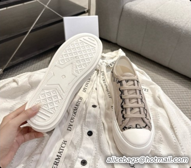 Best Quality Dior Walk'n'Dior Platform Sneaker in Natural Dior Painted Ribbon Embroidered Cotton 6091175 2026