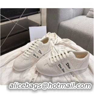 Most Popular Dior Ribbon Sneaker in Suede and Tweed D091178 White 2026
