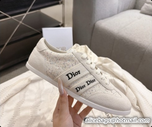 Most Popular Dior Ribbon Sneaker in Suede and Tweed D091178 White 2026