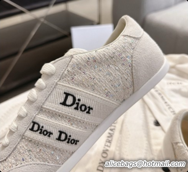 Most Popular Dior Ribbon Sneaker in Suede and Tweed D091178 White 2026