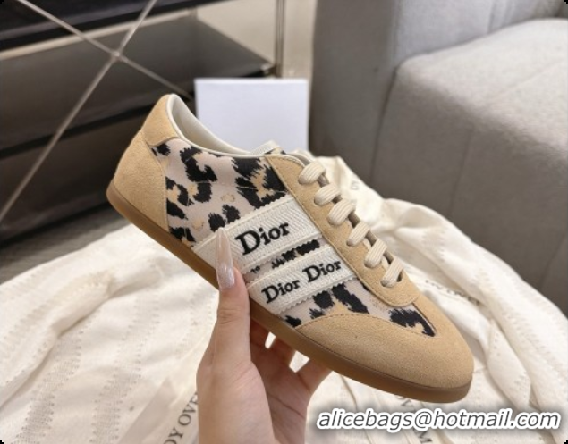 Top Quality Dior Ribbon Sneaker in Suede Calfskin and Facric D091179 Light Brown 2026