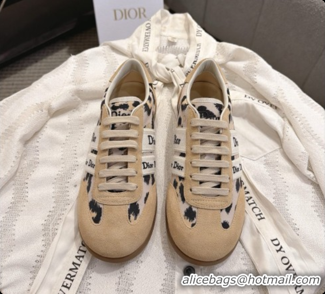 Top Quality Dior Ribbon Sneaker in Suede Calfskin and Facric D091179 Light Brown 2026