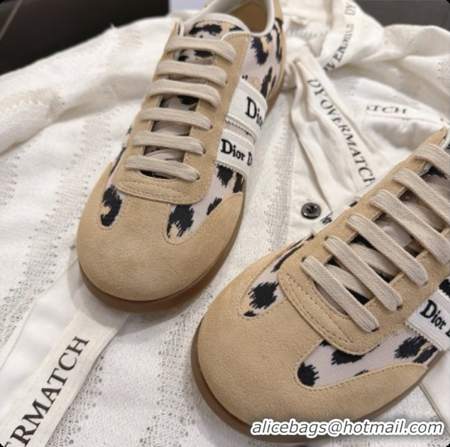 Top Quality Dior Ribbon Sneaker in Suede Calfskin and Facric D091179 Light Brown 2026