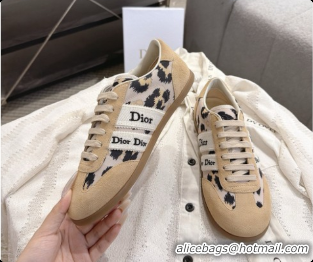 Top Quality Dior Ribbon Sneaker in Suede Calfskin and Facric D091179 Light Brown 2026