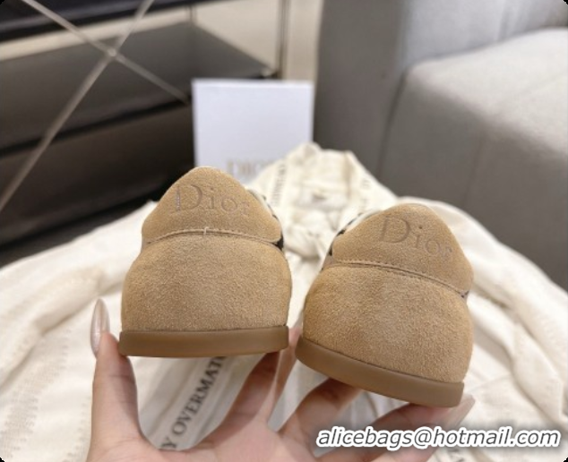Top Quality Dior Ribbon Sneaker in Suede Calfskin and Facric D091179 Light Brown 2026