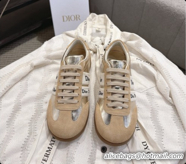 Perfect Dior Ribbon Sneaker in Brown Suede Calfskin and Silver Lambskin D091182 2026
