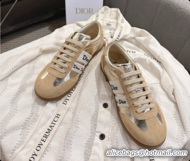 Perfect Dior Ribbon Sneaker in Brown Suede Calfskin and Silver Lambskin D091182 2026