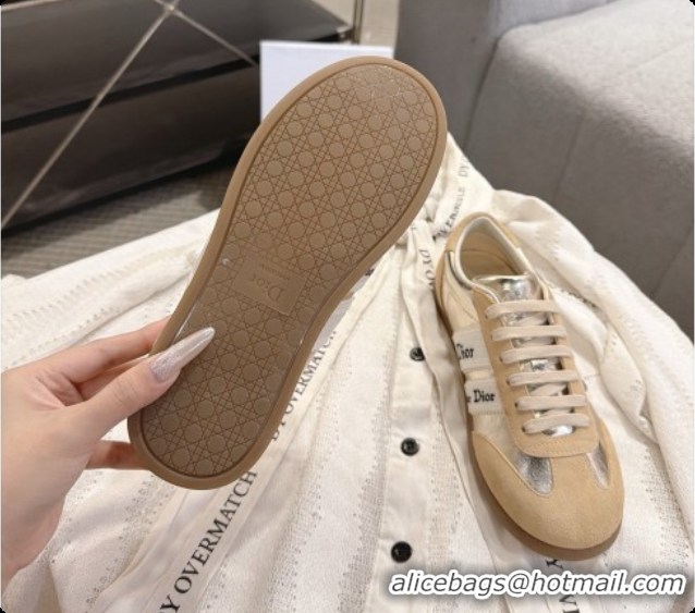 Perfect Dior Ribbon Sneaker in Brown Suede Calfskin and Silver Lambskin D091182 2026