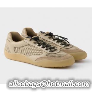 Shop Discount Prada Speedrock Mesh Fabric Sneakers 1E4900 Desert Beige