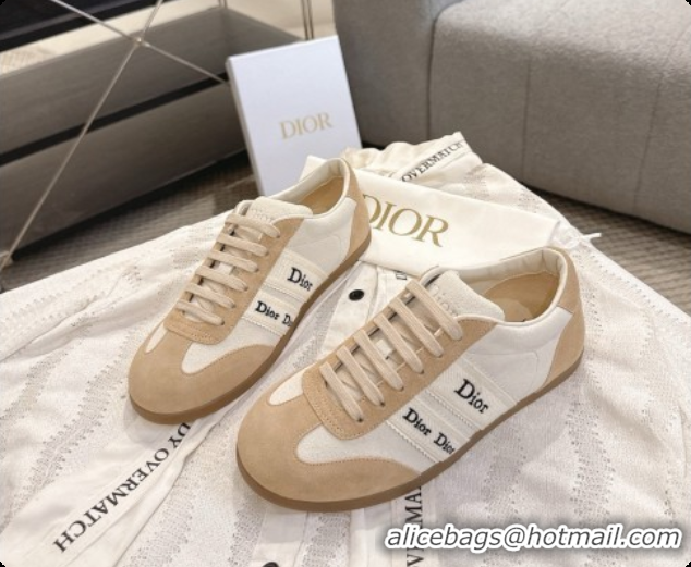 Popular Style Dior Ribbon Sneaker in Light Brown/White Suede Calfskin D091184 2026